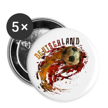 Deutschland Fussball Retro Design Vintage - Buttons groß 56 mm (5er Pack) - Weiß - Vorne