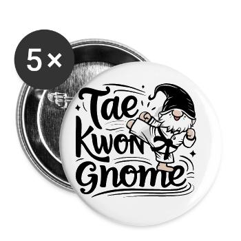Gnome Sweet Gnome Gartenzwerg Gartenarbeit - Buttons groß 56 mm (5er Pack) - Weiß - Vorne
