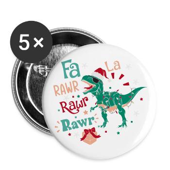 Dino-mite | Christmas vibes - Buttons large 2.2''/56 mm (5-pack) - white - Front