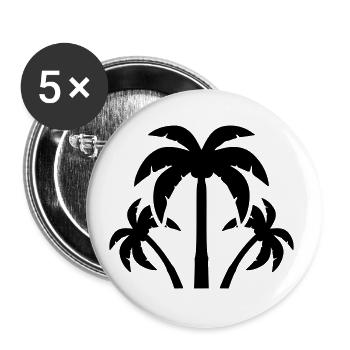 palme icône icon - Lot de 5 grands badges (56 mm) - blanc - Devant