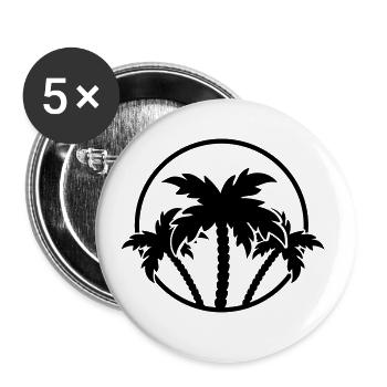 palmen icon kreis - Buttons groß 56 mm (5er Pack) - Weiß - Vorne