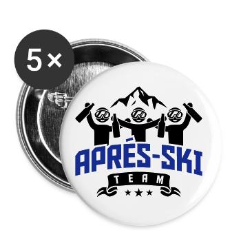 apres ski team party - Buttons large 2.2''/56 mm (5-pack) - white - Front