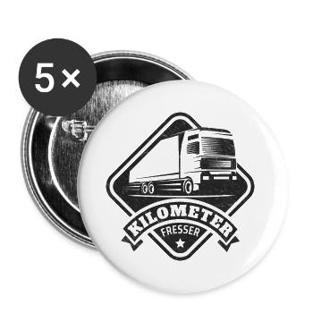 LKW Fahrer Fernfahrer Trucker Lustiger Spruch - Buttons groß 56 mm (5er Pack) - Weiß - Vorne