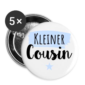 Kleiner Cousine - Buttons groß 56 mm (5er Pack) - Weiß - Vorne