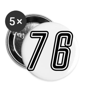 76 Number number - Buttons large 2.2''/56 mm (5-pack) - white - Front