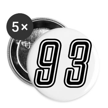 93 Number number - Buttons large 2.2''/56 mm (5-pack) - white - Front