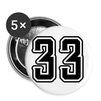 33 Number symbol - Buttons large 2.2''/56 mm (5-pack) - white - Front