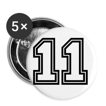 11 Number symbol - Buttons large 2.2''/56 mm (5-pack) - white - Front