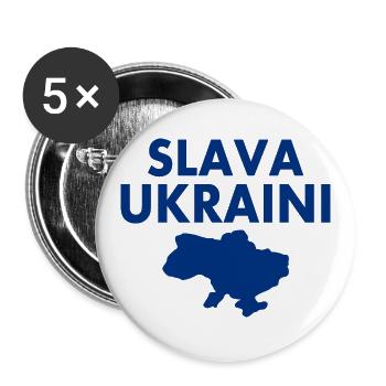 Slava ukraini - Buttons groß 56 mm (5er Pack) - Weiß - Vorne