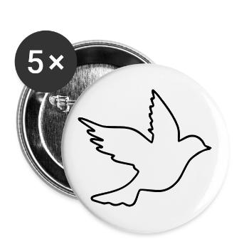 dove of peace - Buttons large 2.2''/56 mm (5-pack) - white - Front