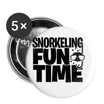 Snorkeling Fun Time Snorkeler Scuba Diver Diving S - Buttons groß 56 mm (5er Pack) - Weiß - Vorne