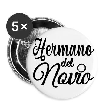 Hermano del Novio Groom's Brother Wedding Gift - Buttons large 2.2''/56 mm (5-pack) - white - Front