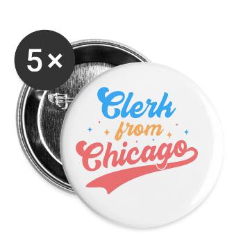 Retro Graphic Bank Clerk Bookkeeper Bank Employee - Buttons groß 56 mm (5er Pack) - Weiß - Vorne