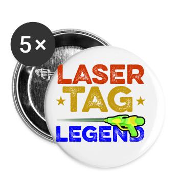 Most Valuable Lasertag Legend Lasergame Lasertag P - Buttons groß 56 mm (5er Pack) - Weiß - Vorne