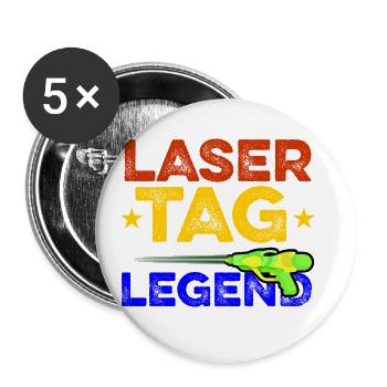 Most Valuable Lasertag Legend Lasergame Lasertag P - Buttons groß 56 mm (5er Pack) - Weiß - Vorne