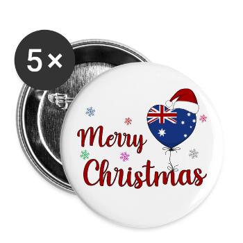 Joyeux Noël Australie - Lot de 5 grands badges (56 mm) - blanc - Devant