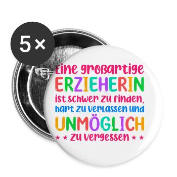 Eine Großartige Erzieherin Ist Schwer Zu Finden Ki - Buttons groß 56 mm (5er Pack) - Weiß - Vorne