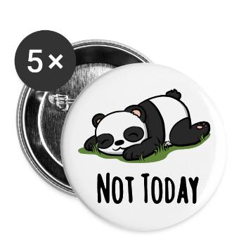 Not today Panda - funny saying gift idea - Buttons large 2.2''/56 mm (5-pack) - white - Front