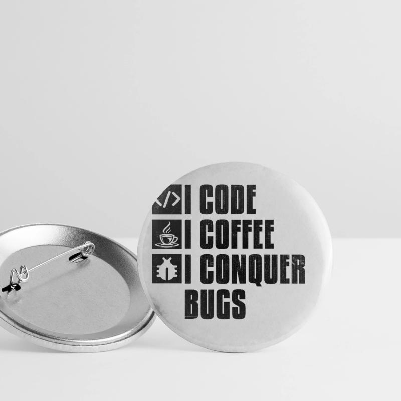 Coffee Coding Programmer Coder Developer Nerd Coff Buttons large 2.2''/56 mm (5-pack)