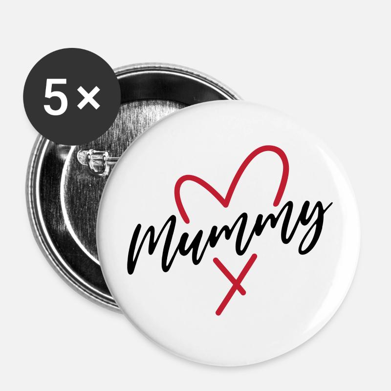 Mummy - Buttons large 2.2''/56 mm (5-pack) - white