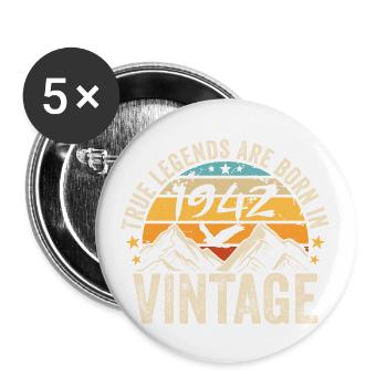 Vintage 1942 Vintage 1942 Birthday Gift - Buttons large 2.2''/56 mm (5-pack) - white - Front