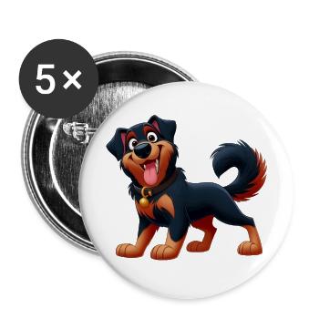Beauceron 6 - Buttons large 2.2''/56 mm (5-pack) - white - Front