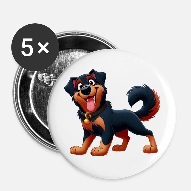 Beauceron 6 - Buttons large 2.2''/56 mm (5-pack) - white