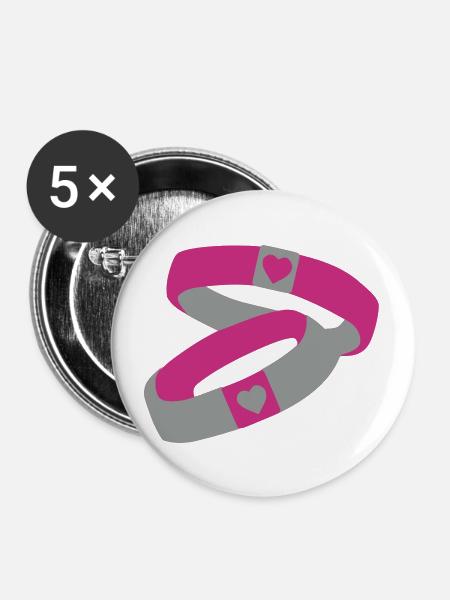 Ringe - Buttons groß 56 mm (5er Pack) - Weiß