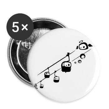 Sow Télécabines - Lot de 5 grands badges (56 mm) - blanc - Devant