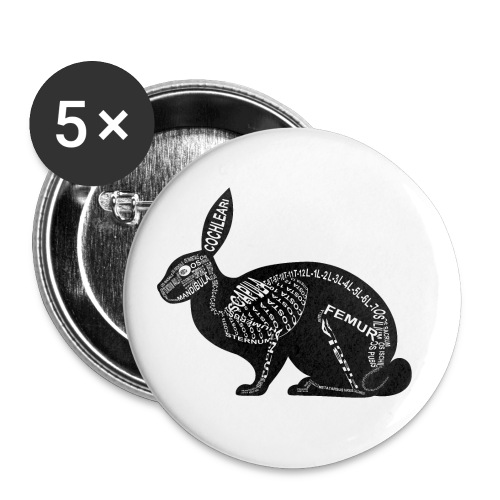 Rabbit skelett - Stora knappar 56 mm (5-pack)