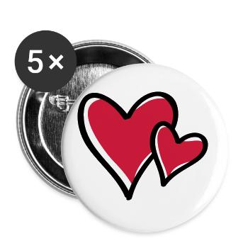 herzen symbol - Buttons groß 56 mm (5er Pack) - Weiß - Vorne