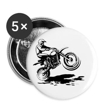 Motorcross enduro - Buttons large 2.2''/56 mm (5-pack) - white - Front