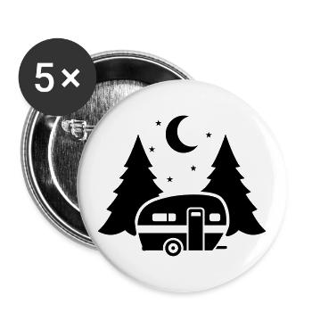 Caravanes - Lot de 5 grands badges (56 mm) - blanc - Devant