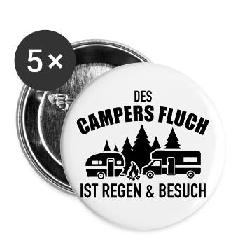Camping - Buttons groß 56 mm (5er Pack) - Weiß - Vorne