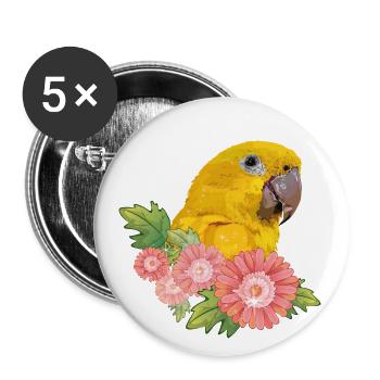 Guaruba Guarouba - Buttons groß 56 mm (5er Pack) - Weiß - Vorne