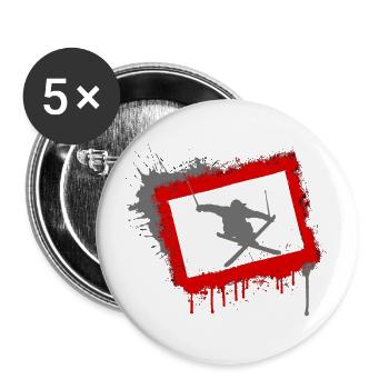 freestyle skiing skifahren - Buttons groß 56 mm (5er Pack) - Weiß - Vorne