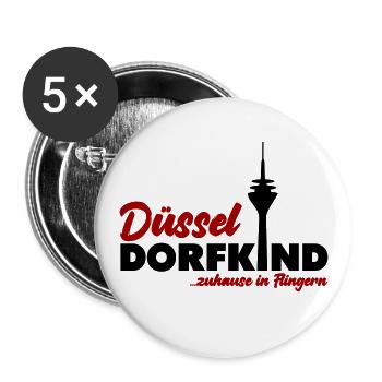 Düsseldorfkind Flingern - Buttons groß 56 mm (5er Pack) - Weiß - Vorne