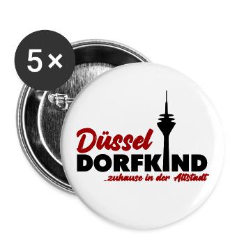 Düsseldorfkind Altstadt - Buttons groß 56 mm (5er Pack) - Weiß - Vorne