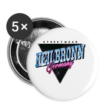 Heilbronn Deutschland Stadt Skyline Vintage Retro - Buttons groß 56 mm (5er Pack) - Weiß - Vorne