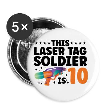 Laser Tag Squad Graphic Lasertag Player Lasertag P - Buttons groß 56 mm (5er Pack) - Weiß - Vorne