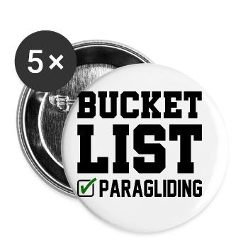 Bucket List Paragliding Parachute Paraglider Skydi - Buttons groß 56 mm (5er Pack) - Weiß - Vorne