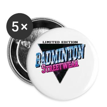 Badminton Badminton Sport Player Vintage Retro - Buttons large 2.2''/56 mm (5-pack) - white - Front