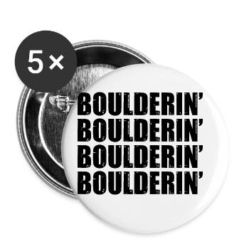 Retro Graphic Climbing Bouldering Rock Climber Mou - Buttons groß 56 mm (5er Pack) - Weiß - Vorne