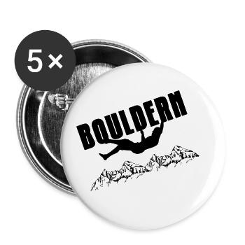 Retro Graphic Climbing Bouldering Rock Climber Mou - Buttons groß 56 mm (5er Pack) - Weiß - Vorne