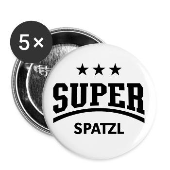 Super Spatzl - Buttons groß 56 mm (5er Pack) - Weiß - Vorne