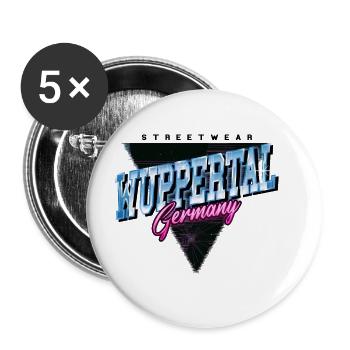 Wuppertal Deutschland Stadt Vintage Retro Neon - Buttons groß 56 mm (5er Pack) - Weiß - Vorne