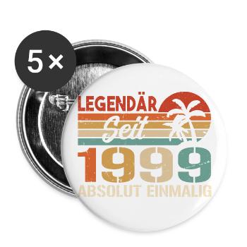 Original 1999 Jahrgang Vintage Geburtstag 1999 - Buttons groß 56 mm (5er Pack) - Weiß - Vorne