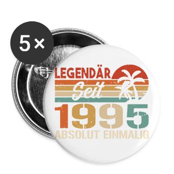 Original 1995 Jahrgang Vintage Geburtstag 1995 - Buttons groß 56 mm (5er Pack) - Weiß - Vorne