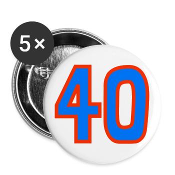 40. 40 YEARS. 40th ANNIVERSARY. 40TH ANNIVERSARY. - Buttons large 2.2''/56 mm (5-pack) - white - Front