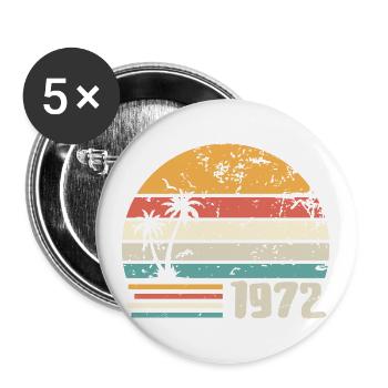 1972 Geburtstagsgeschenk - Made in 1972 Retro 1972 - Buttons groß 56 mm (5er Pack) - Weiß - Vorne